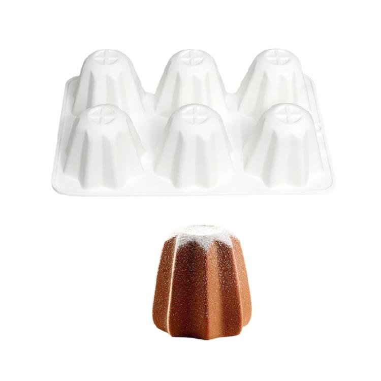 6 Cavity Home Baking Accessories Silicone Mold Octagonal Shape Dessert Making Moulds Silicone Texture for Dessert Baking 1