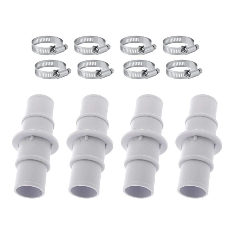 Pack Of 4 Pool Hose Replacement divisions With 8 Fasteners For Secure Water Tight Connection In Swimming Areas And Fountains