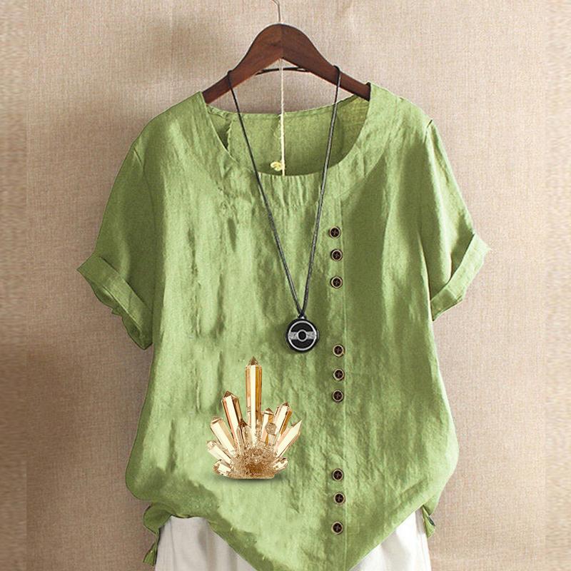 

Женская модная футболка с коротким рукавом с принтом кристаллов, свободная хлопковая рубашка, повседневная свободная летняя блузка, топы больших размеров 5XL зелёный