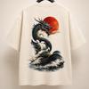 Japanese Dragon T-Shirt | Vintage Oversized Print Tee | Red Sun Heavyweight Streetwear