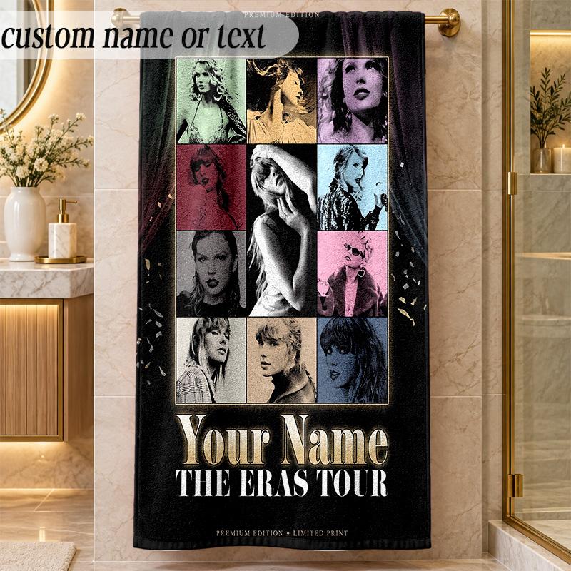 Beach TowelTaylor Swift Custom Name Text Personalized Soft Towel for Beach Pool Indoor Home Decor Gift