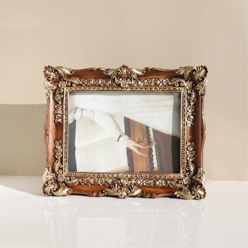 Antique Styles Picture Frame Decorative Resins Photo Holder for Living Room or Bedroom Wall Hanging and Tabletop Display