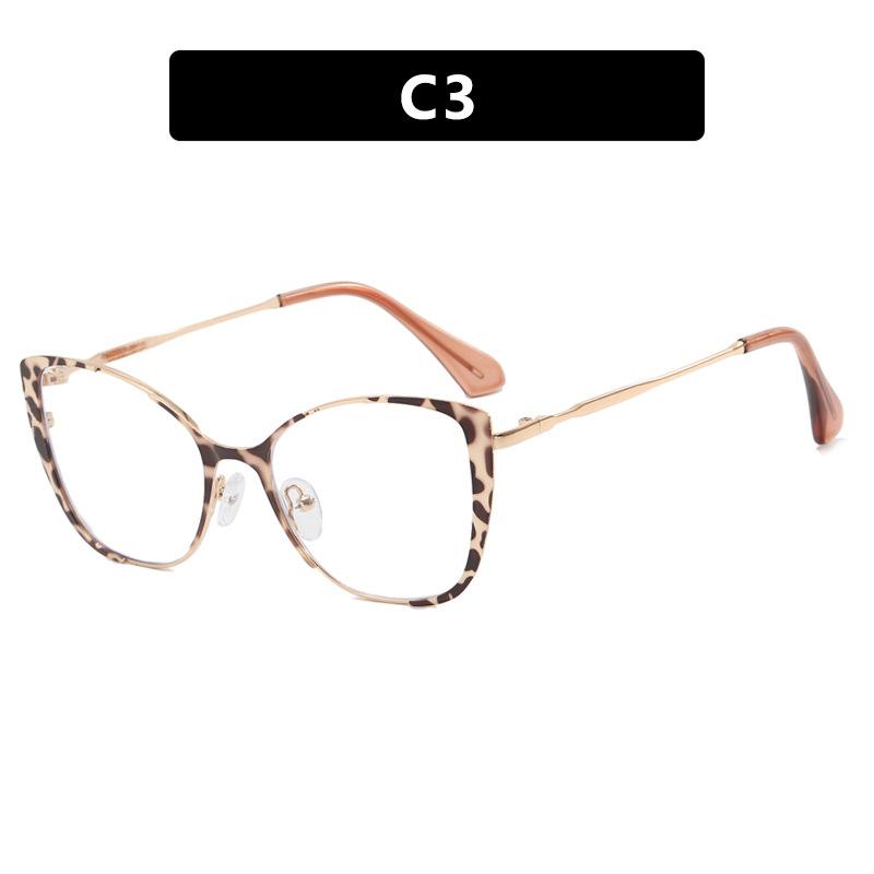Trendy Glasses Frame Cat Eye Personalized Anti-Blue Flat Mirror Fashion Optical Frame