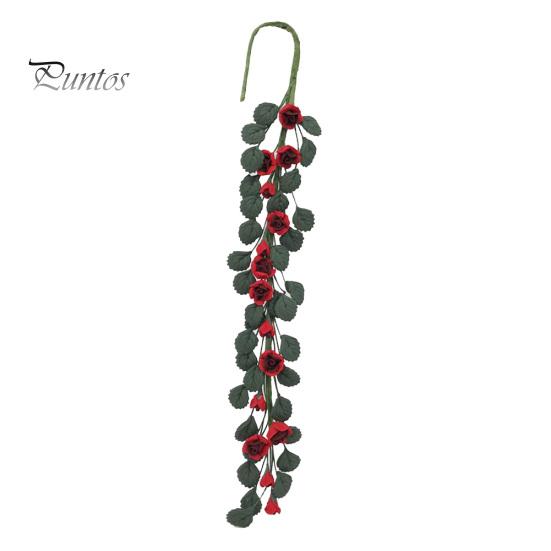 

1/12 миниатюрная искусственная роза гирлянда DIY кукольный дом сад пейзаж орнамент красный