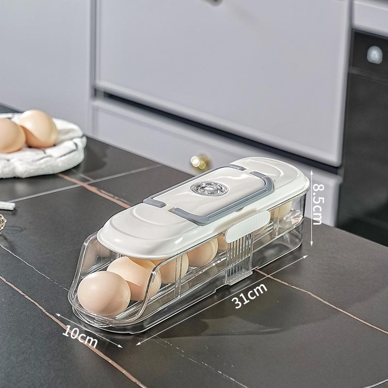 Multi-layer Rolling Egg Storage Box for Refrigerator Door with Automatic Replenishment
