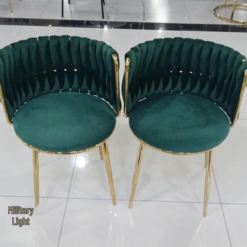Nordic Light Luxury Upholstered Dining and Makeup Chair for Living Room, Bedroom, or Dressing Table