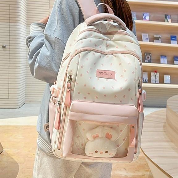 Schoolbag Japanese large-capacity college style backpack junior high school student college student schoolbag sweet star high-value backpack