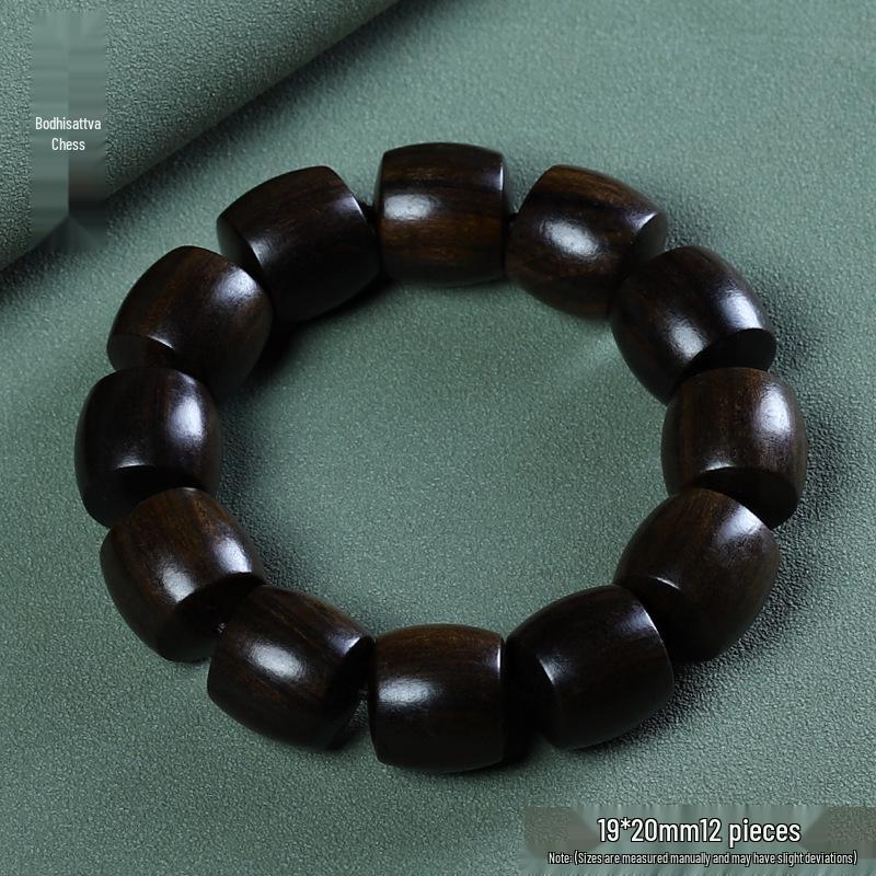 Unisex Handmade Green Sandalwood Bead Bracelet - Ethnic Style, Exquisite Design