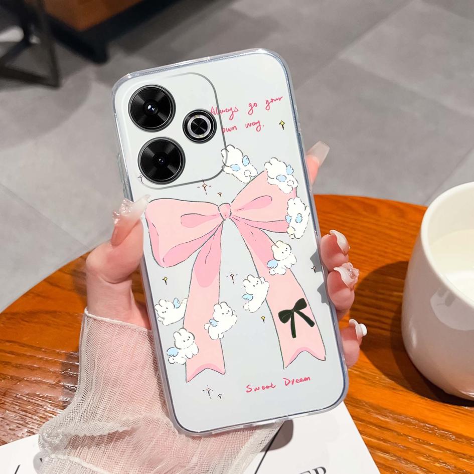 Populární pouzdro s graffiti motýlem pro Xiaomi Redmi 13 13C 14C A3 Note 13 Pro K70E K60 Ultra Nový kryt Měkký silikonový Ochrana proti pádu Průhledné pouzdra na telefon pro Redmi