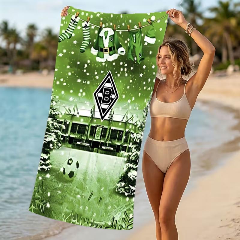 Beach Towel with Borussia Monchengladbach logo Pattern - soft,absorbent,machine washable Lightweight&Modern,swimming,Travel Essentials