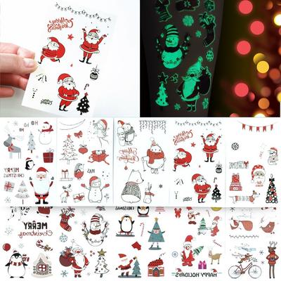 The Eugene Luminous Christmas Tattoo Sticker Henna Tattoo Replica Christmas, Tattoo-Christmas (Luminous) (10 Sheets), 1 Set