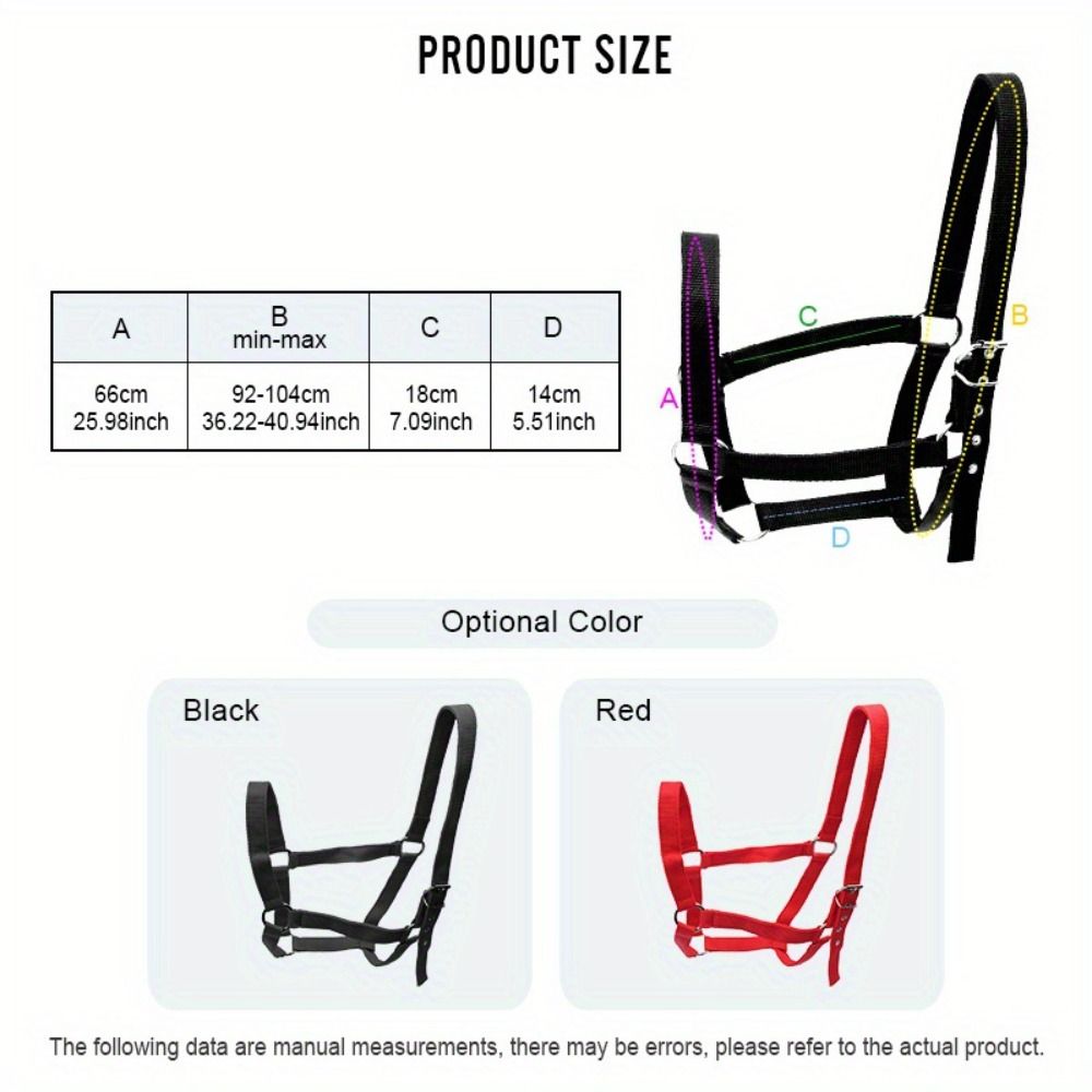 Nylon Horse Halter Adjustable Horse Training Rope Professional Equestrian Bridle Outdoor Riding