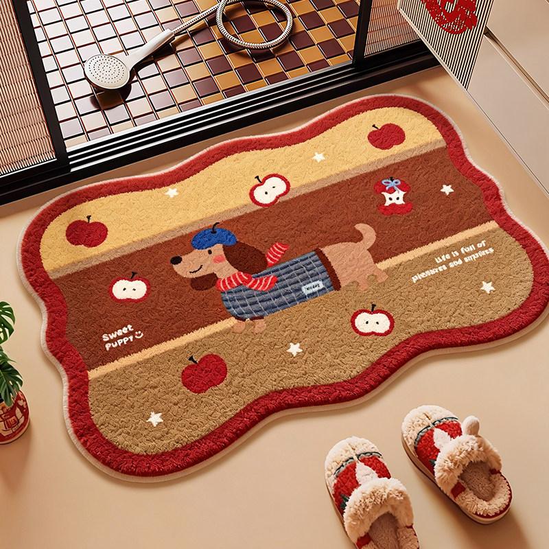 Imitation cashmere bathroom floor mat toilet toilet toilet door absorbent foot mat household quick-drying carpet