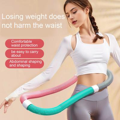 Weighted Soft Spring Hoop Waist-Friendly Foldable Fitness Hoop Portable Home Gym Men Women Adults Body Waist Slimming Exercise Equipment