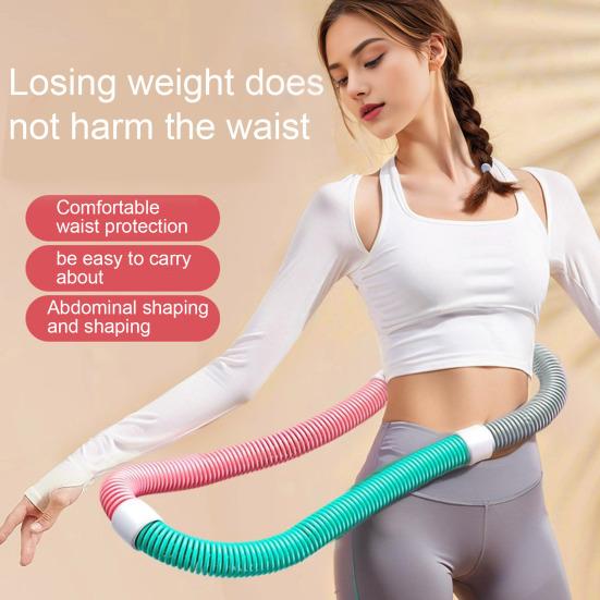 Weighted Soft Spring Hoop Waist-Friendly Foldable Fitness Hoop Portable Home Gym Men Women Adults Body Waist Slimming Exercise Equipment