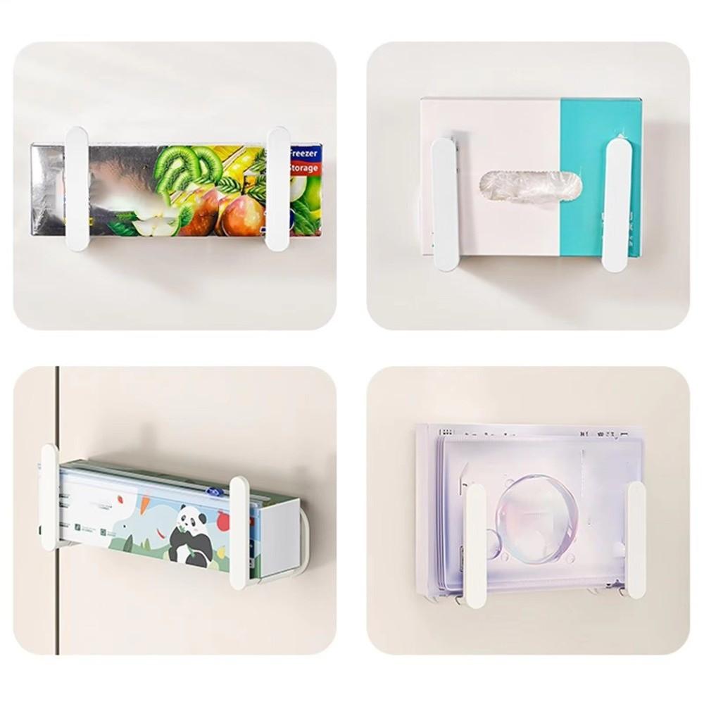 2Pcs Stretchable Cling Film Storage Rack Magnetic Hat Storage Holder Roll Paper Hanger Dorm