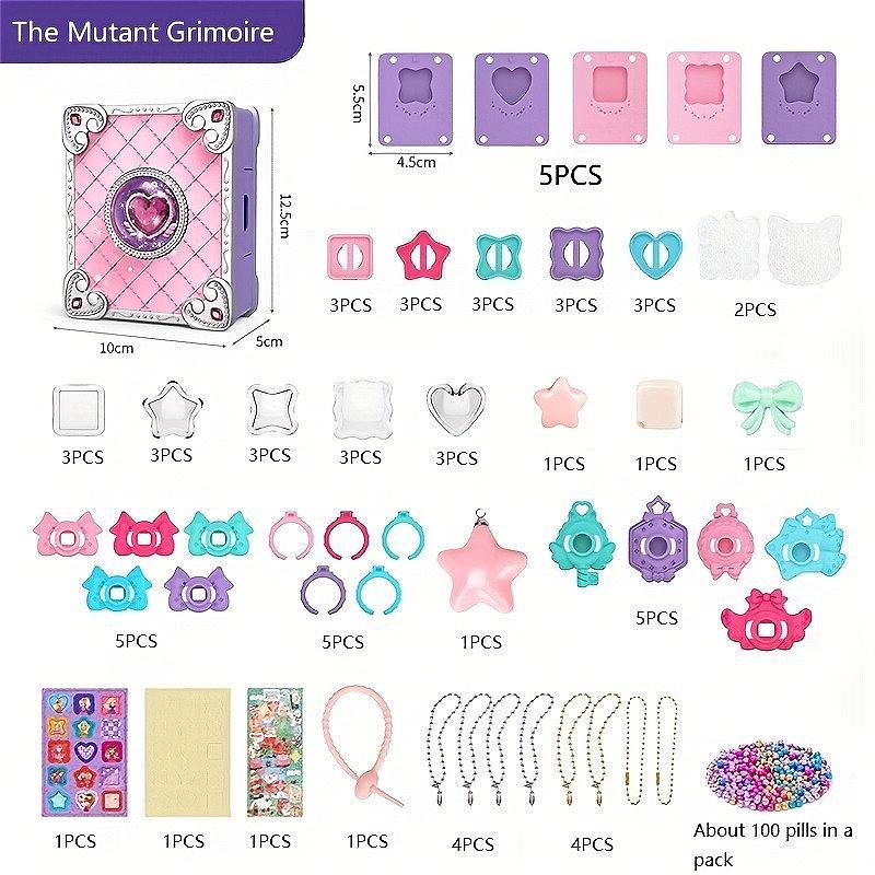 

DIY 3D Наклейка Maker Игрушка с универсальной магической книгой 67 различных форм Наклейки Кольцо Бусина Ожерелье Пентаграмма Подвеска для девочек