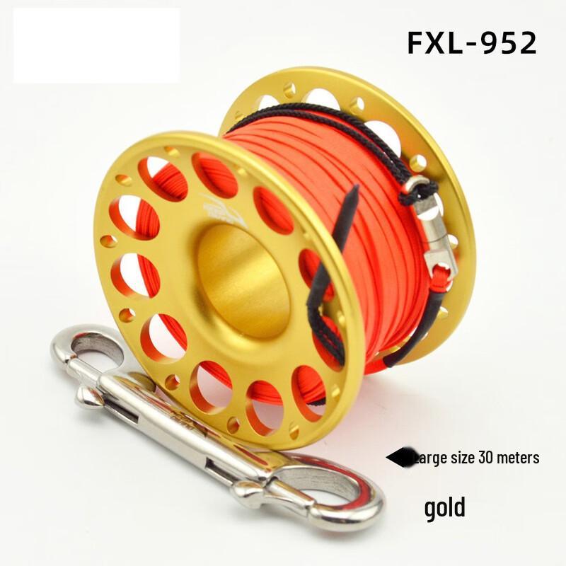 Scuba Diving Aviation Aluminum Dive Reel with Double Hook