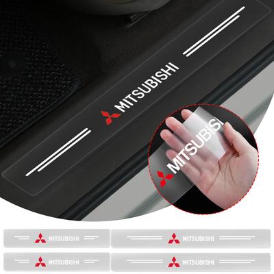 Protector de Umbral de Coche Insignia Decorativa Transparente Pegatina Para Pajero Outlander XL Montero Lancer Triton l200 Galant