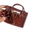 Fashion Tassel Ostrich Pattern Mini Handbag & Key Holder