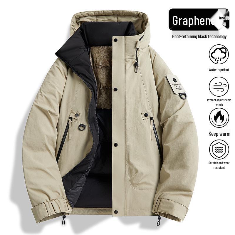 Winddichte, verdickte Winterjacke aus Graphen-Baumwolle für Herren