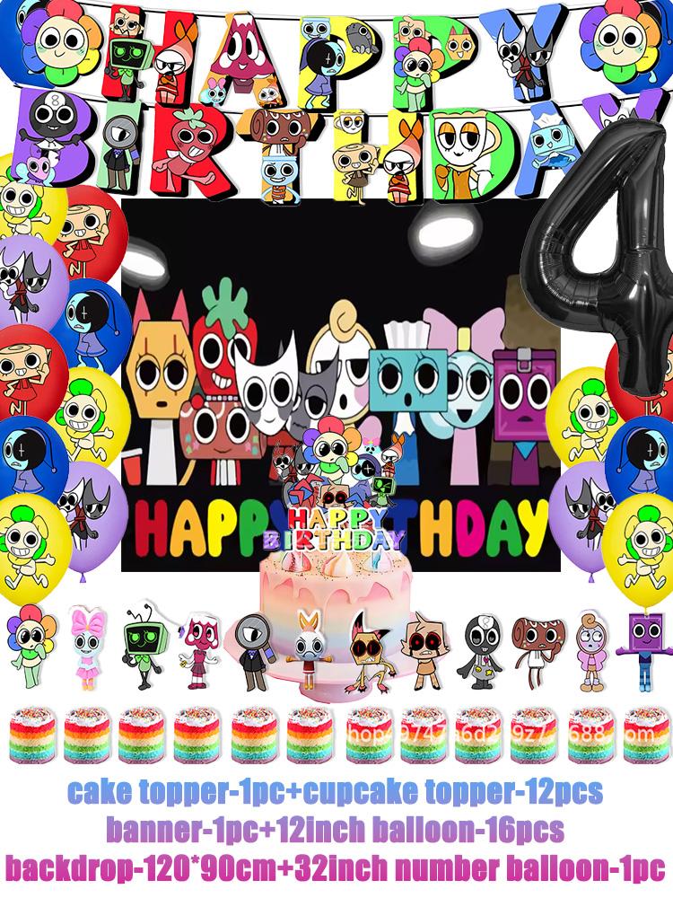 Game DANDYS World Theme Birthday Party Supplies Decoration Disposable Tableware Dandy's DIY Balloon Plate Cup Backdrop Kid Gift