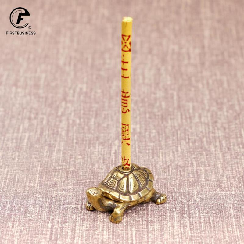 Vintage Brass Japanese Tortoise Incense Holder Burner Small Tea Pet Ornament Animal Turtle Figurines Miniatures Desk Decorations