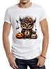 TEEHUB Halloween Owl Printed TShirt Casual Man T Shirt Retro Owl Pumpkins Skulls Bats Streetwea