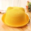 Fashion Lovely Girls Boys Straw Hats Headdress Summer Kids Baby Bucket Sun Hat Cute Ear Solid Floppy Beach Cap For Children