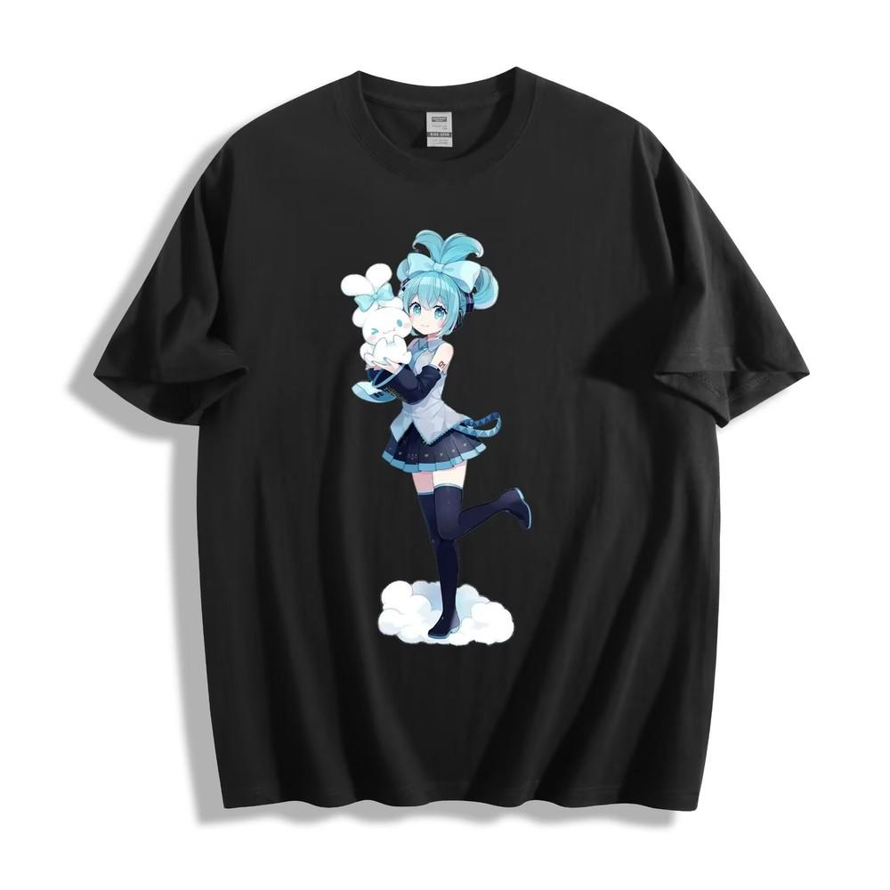 Cloud - Hopping Bunny - Holding Hatsune Miku T - Shirt - Adorable Unisex Tee