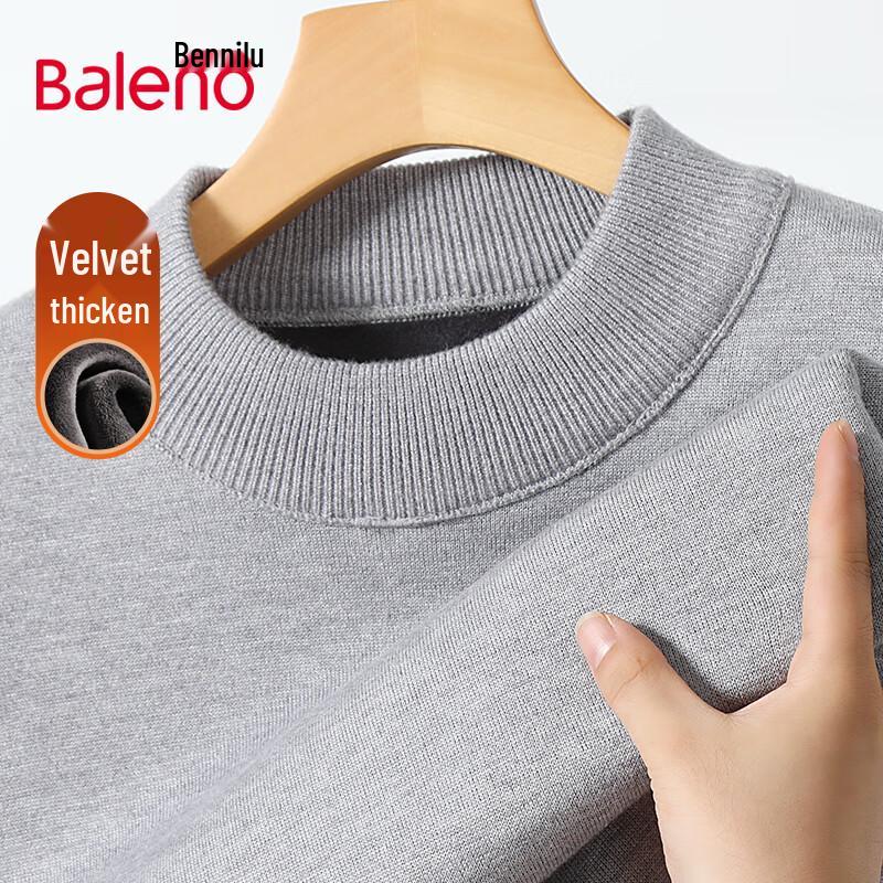 

Baleno Men s Fleece-Lined Semi-High Collar Knitted Pullover Sweater 2XL