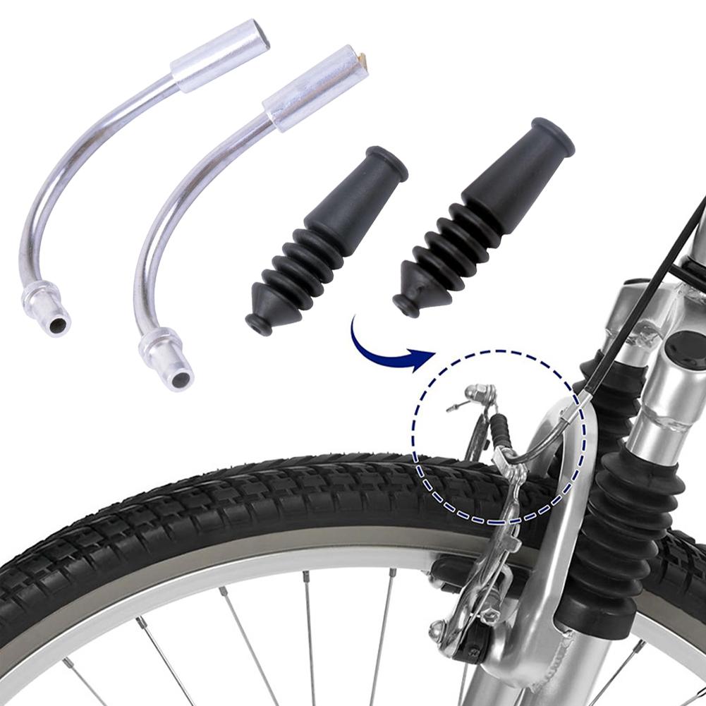 Aluminum Bicycle V Brake Noodles Bend Tube Cable Guide Rubber Head Hose Brake Bicycle Parts MTB Accessories