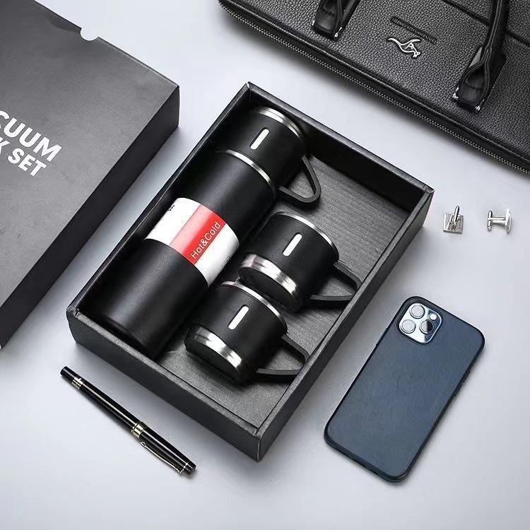 304 Stainless Steel Thermos Cup Gift Set with Portable Tea Infuser and Logo Print