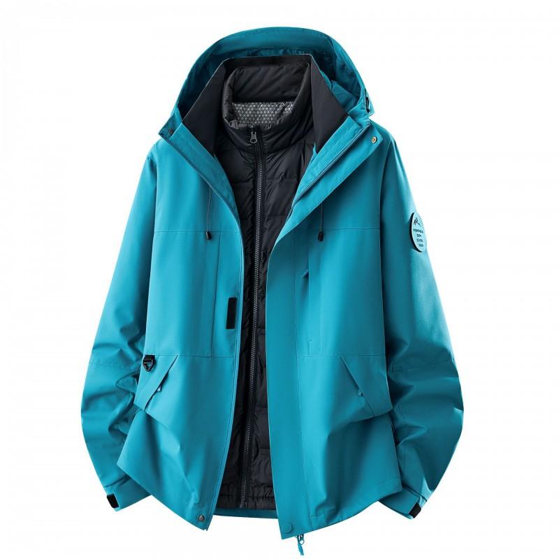 Men Women Winter Waterproof Windproof Hiking Jacket With Removable Down Liner Outdoor Camping Trekking Travel