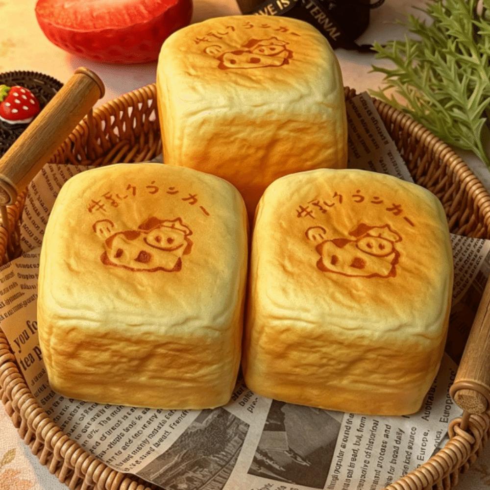 Moist Thick Simulated Bread Toast Squeeze Slow Rising Sensory Fidget Toy Adults