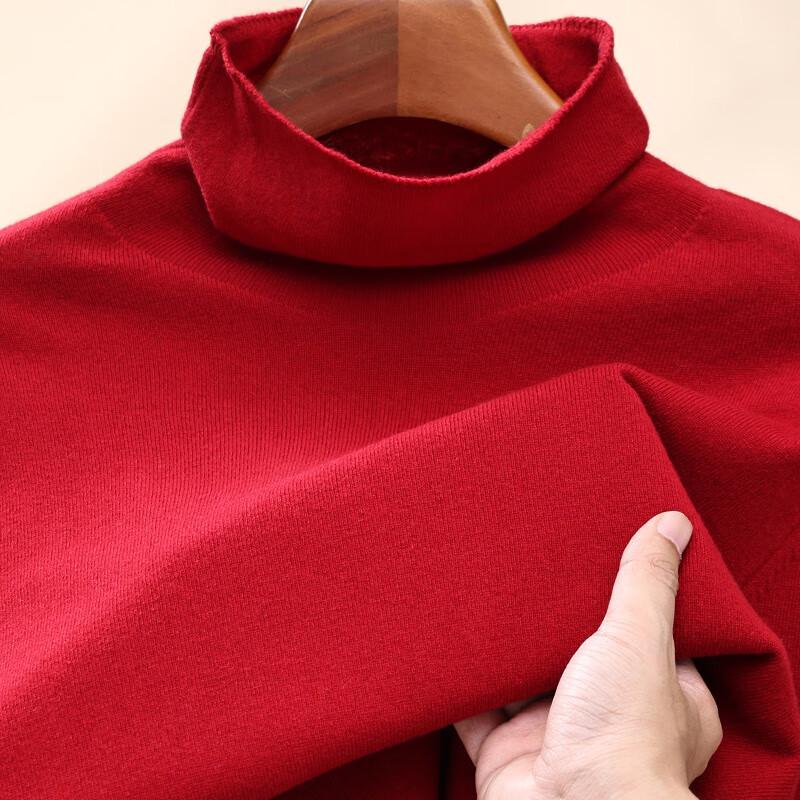Hengyuanxiang Men's Double-Sided German Velvet Wool Turtleneck Base Layer