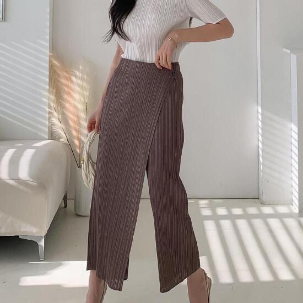 New Arrivals Open Run Tsemeli Ankle Wrap Style Women Pleated Pants