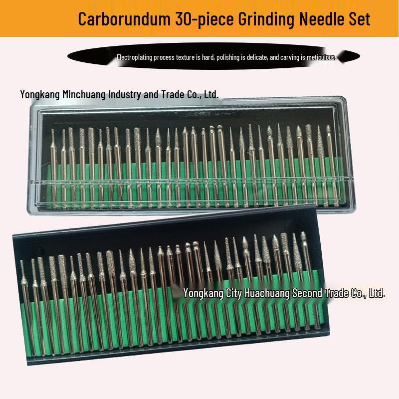 30PC Diamond Grinding Head Set - 2.35/3mm Shank for Nail Art Electric Grinders