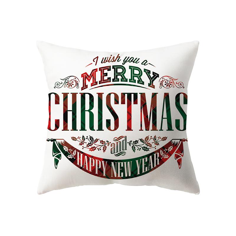 Christmas Theme Santa Elk Christmas Tree Print Pattern Cushion Cover Home Living Room Sofa Decoration Pillow Pillow Cover