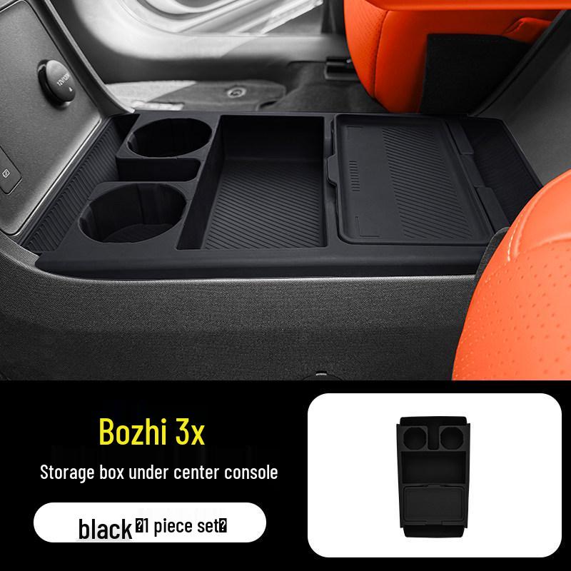 Bozhi 3X Center Console Storage Box & Wireless Charger with Silicone Pad