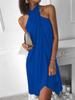 2025 Summer Sexy Women's Halter Neck Irregular Casual Beach Dress