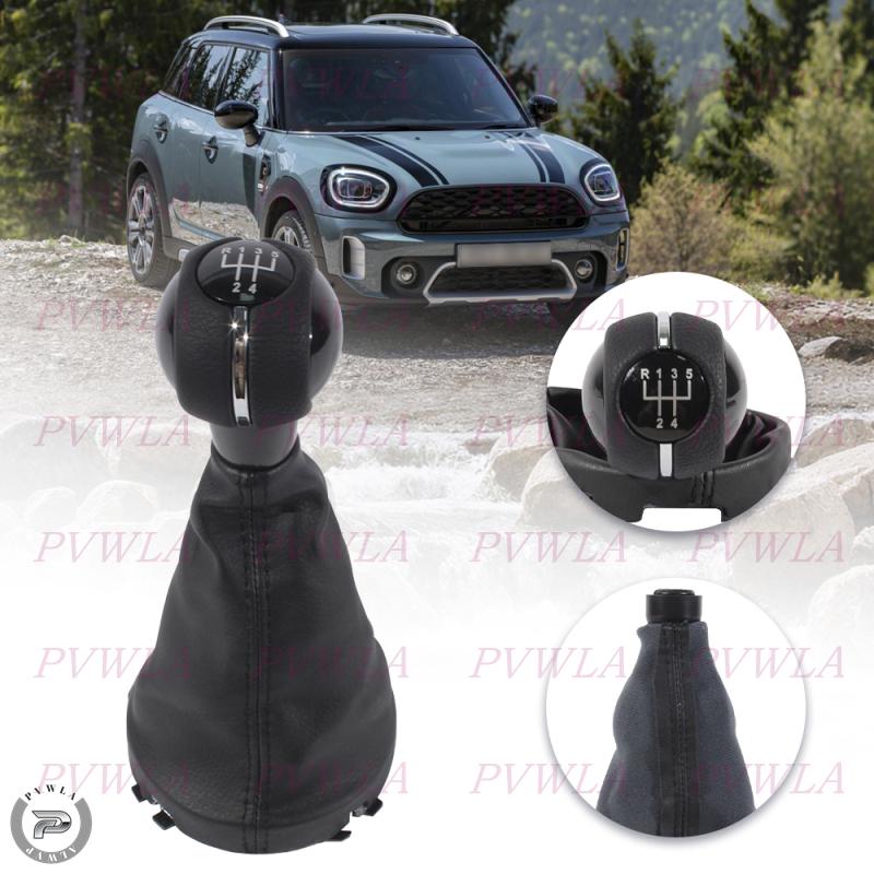 

5 Speed Manual Gear Shift Knob With PU Leather Boot For Mini Cooper F54 F55 F56 F57 F60 2015 2016 2017 2018- Car Accessories