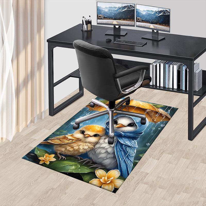 1PC Birds Rain Non-Slip Floor Carpet Compatible for Office&Living Room&Bedroom&Dining Room - Flat-Weave Machine-W288