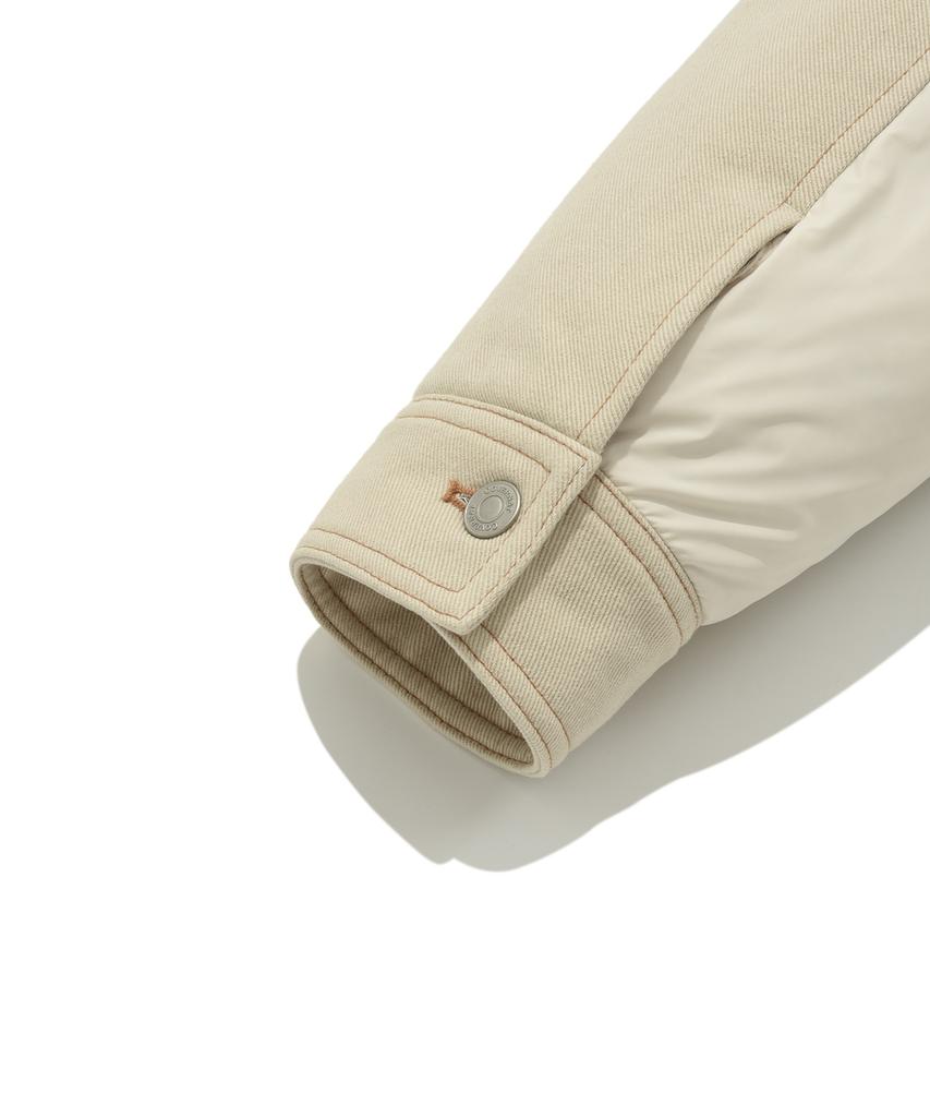 COVERNAT Trucker Hoodie Short Puffer Ivory