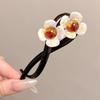 2024 Women's High-End Khaki Flower Claw Clip: Elegant Twist Hairpin for Back of Head