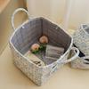 With Side Pocket Foldable Laundry Basket Vintage Quilted Storage Basket Laundry Organizer  Shopping