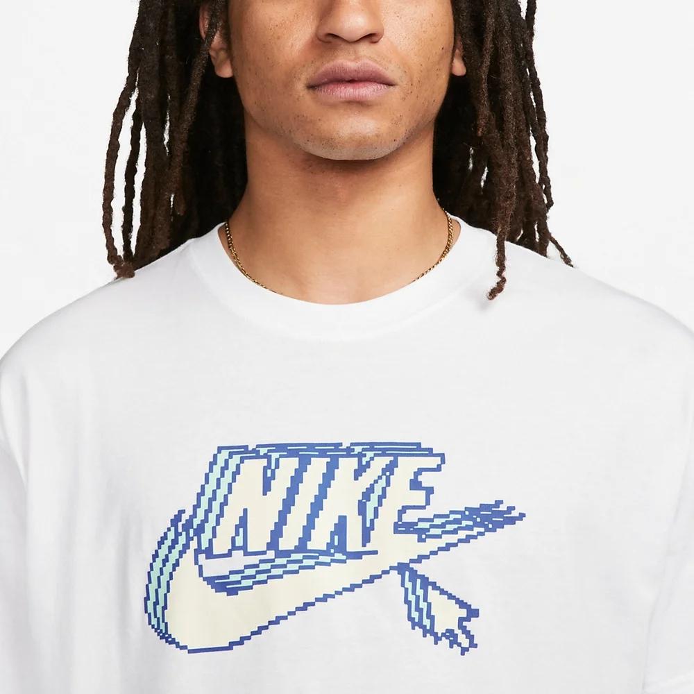 Nike T Shirts Men's White Crew Neck Moderate Straight Fit (Unisex) T-Shirts FD1297 100