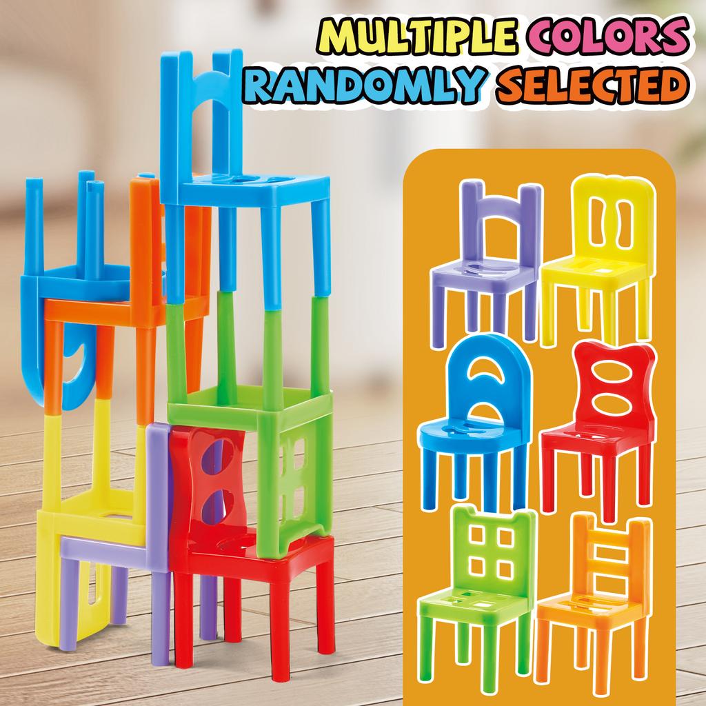 Educational Toys,Chair Stacking Toy Set,Building Blocks Stacking Chairs,Parent-Child Gathering Interactive