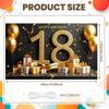 18th Birthday Banner Black Golden Color Decoration Polyester Material For Party Celebration Indoor Decor Birthday Celebration