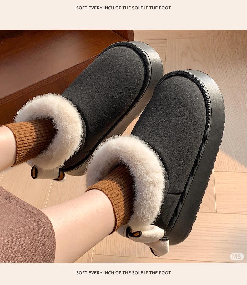 Women's Winter Thick Sole Height-Boost Fleece-Lined Snow Boots for Outdoors